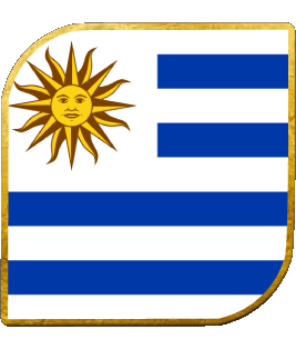 Quadrato Uruguay America Bandiere 