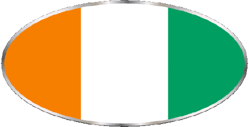 Ovale 01 Côte d Ivoire Afrique Drapeaux 
