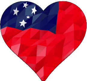 Coeur Samoa Océanie Drapeaux 