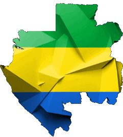 Map Gabon Africa Flags 