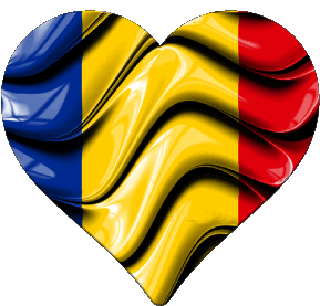 Coeur Roumanie Europe Drapeaux 