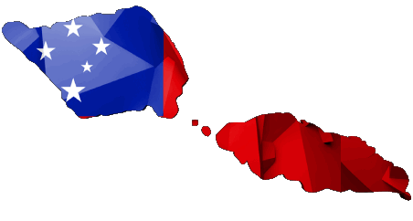 Karte Samoa Ozeanien Fahnen 