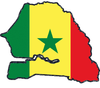 Carta Geografica Senegal Africa Bandiere 