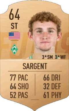 Josh Sargent U S A F I F A - Joueurs Cartes Jeux Vidéo Multi Média 