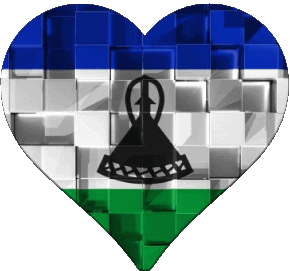 Herz Lesotho Afrika Fahnen 