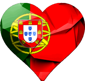 Coeur Portugal Europe Drapeaux 