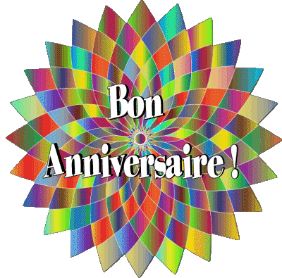022 Transparent Background Abstrait - Géométrique Bon Anniversaire French Messages 
