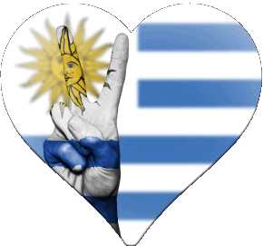 Herz Uruguay Amerika Fahnen 