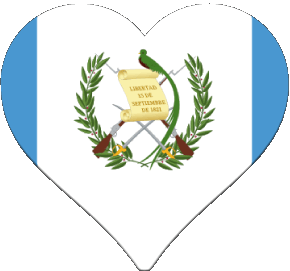 Cuore Guatemala America Bandiere 