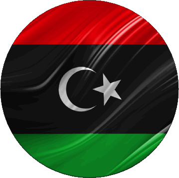 Round Libya Africa Flags 