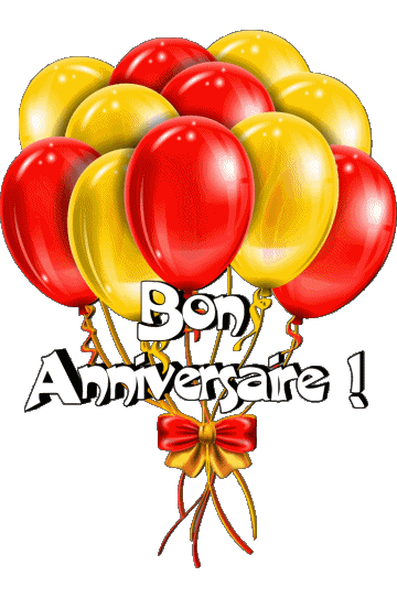 007 Ballons - Confetis Bon Anniversaire Francese Messagi 