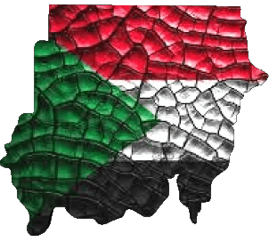 Karte Sudan Afrika Fahnen 