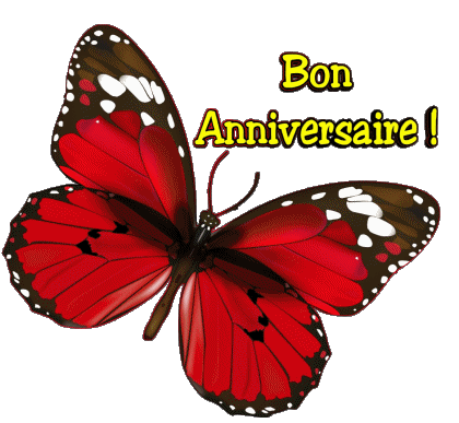 004 Fond Transparent Papillons Bon Anniversaire Français Messages 