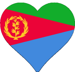 Heart Eritrea Africa Flags 