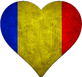 Heart Romania Europe Flags 