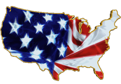 Mapa U.S.A - Nacional América Banderas 