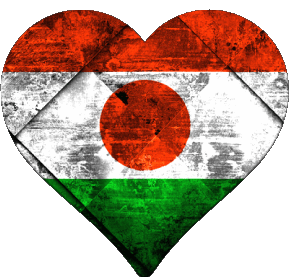 Coeur Niger Afrique Drapeaux 