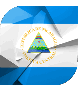 Square Nicaragua America Flags 