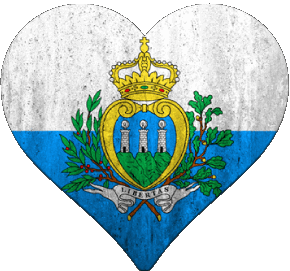 Cuore San Marino Europa Bandiere 