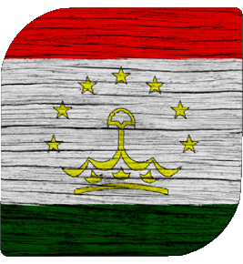 Square Tajikistan Asia Flags 