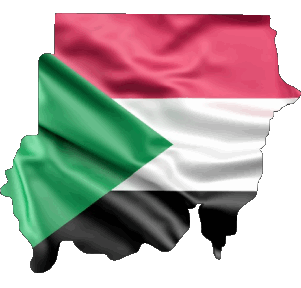 Karte Sudan Afrika Fahnen 