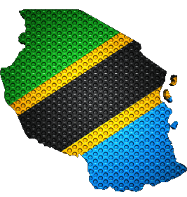 Carta Geografica Tanzania Africa Bandiere 