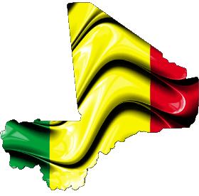 Carte Mali Afrique Drapeaux 