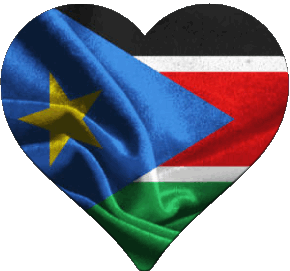 Heart South Sudan Africa Flags 