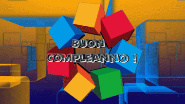 002 Sfondo animato Astratto - Geometrico Buon Compleanno Italiano Messagi 