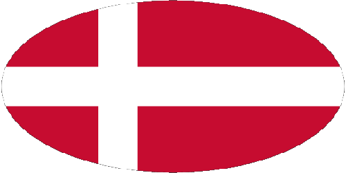 Ovale Danemark Europe Drapeaux 