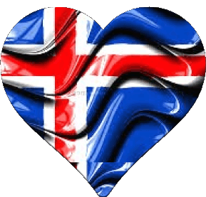 Heart Iceland Europe Flags 