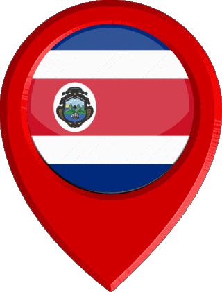 Location Pin Costa Rica America Flags 