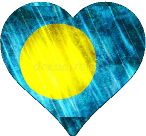 Coeur Palaos Océanie Drapeaux 