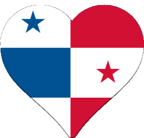Heart Panama America Flags 