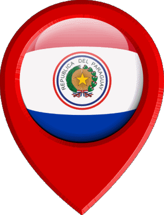 Location Pin Paraguay America Flags 