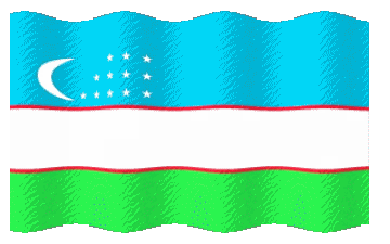 Waving Uzbekistan Asia Flags 