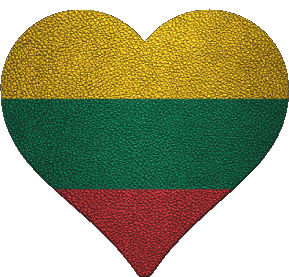 Heart Lithuania Europe Flags 