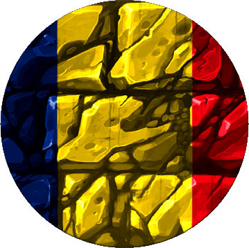 Round Chad Africa Flags 