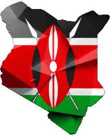 Mapa Kenia África Banderas 