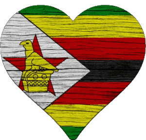 Heart Zimbabwe Africa Flags 