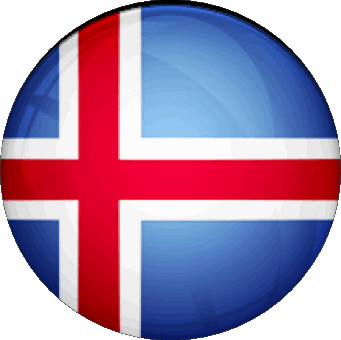 Round Iceland Europe Flags 