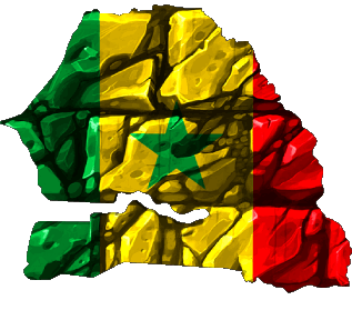 Carte Sénégal Afrique Drapeaux 