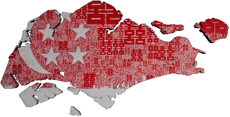 Mapa Singapur Asia Banderas 
