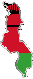 Karte Malawi Afrika Fahnen 