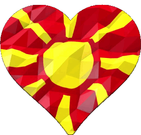 Heart Macedonia Europe Flags 