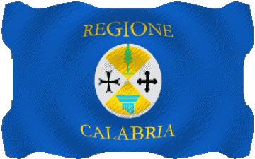 Waving Calabria Italy Europe Flags 