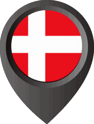 Standort-Pin Dänemark Europa Fahnen 