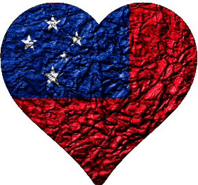 Coeur Samoa Océanie Drapeaux 