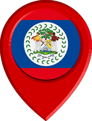 Marcador de ubicación Belice América Banderas 