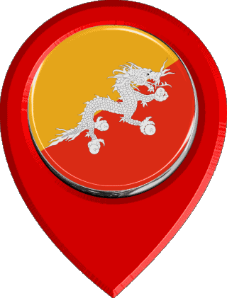 Location Pin Bhutan Asia Flags 